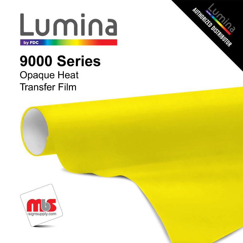 20'' x 10 Yards Lumina® 9000 Semi-Matte Sunbeam Yellow 2 Year Unpunched 3.5 Mil Heat Transfer Vinyl (Color code 182)